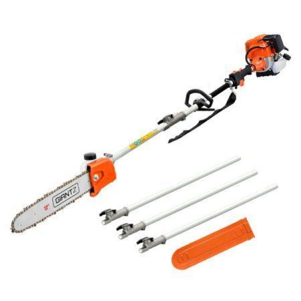 Giantz 40CC Pole Chainsaw 12in Chain Saw 4-Stroke Petrol 4.3m Long Reach