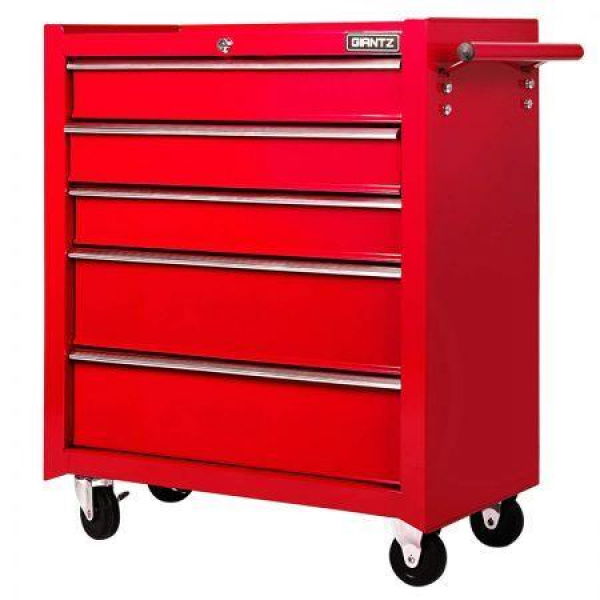 Giantz 5 Drawer Tool Box Cabinet Chest Trolley Box Garage Storage Toolbox Red