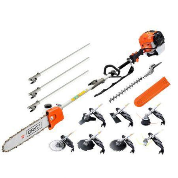 Giantz 65CC Pole Chainsaw Hedge Trimmer Brush Cutter Whipper Snipper 9-in-1 4.3m