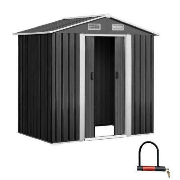 Giantz Garden Shed 1.96x1.32M Sheds Outdoor Storage Tool Workshop Metal Shelter Sliding Door