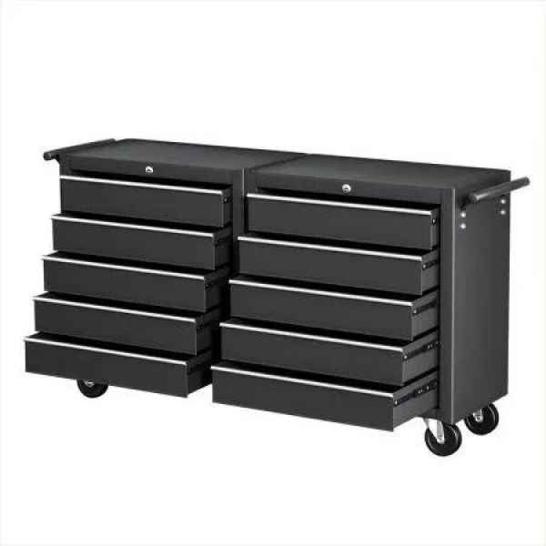 Giantz Tool Chest Trolley 10 Drawers Toolbox Storage Black