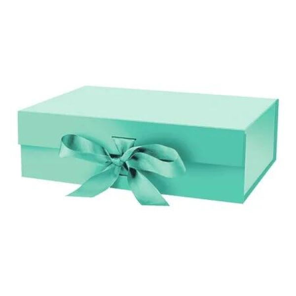 Gift Box with Lid for Presents 26x19x8cm with Ribbon and Magnetic Closure (1Pack,Green)