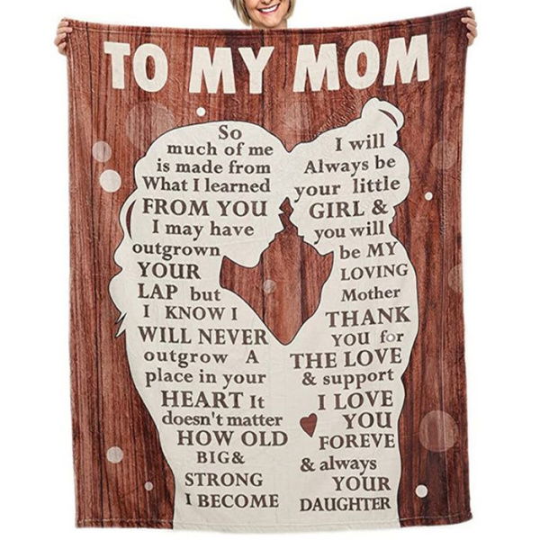 Gifts For Mom Blanket From Daughter - Mom Gifts - Mothers Day Anniversary Birthday Fleece Throw Blanket. Comes With A Gift Bag And A Card. 150*200cm.