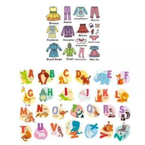 Girls Clothing Label And Alphabet Wall Sticker Wardrobe Classification Tips Storage Organizing Nursery Room Decor