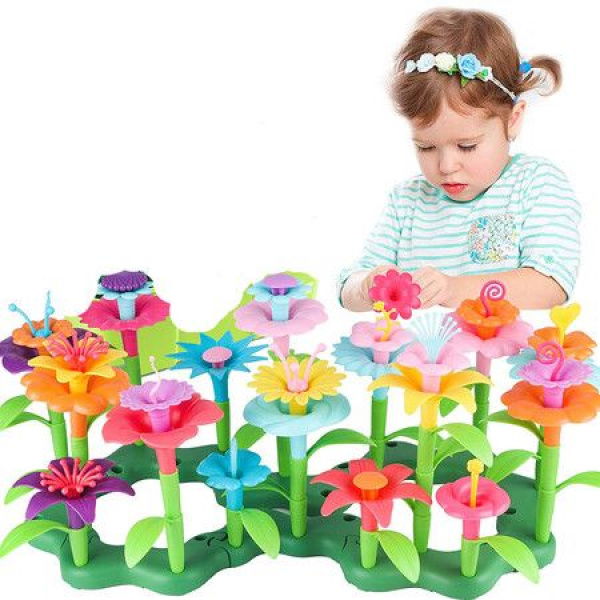 Girls Toys Age 3-6 Year Old Toddler Toys For Girls Boys Gifts Flower Garden Building Toy Educational Activity STEM Toys (109 PCS)