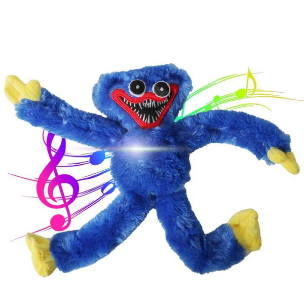 Glowing Singing Huggy Wuggy Plush Toys Poppy Playtime Toy 40cm Monster Horror Doll Gifts Color Blue