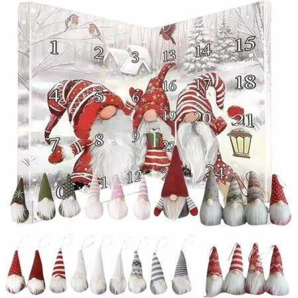 Gnome Advent Calendar 2025 24Pcs Collectible Figures Advent Calendar Plush Gnome Decorations for Holiday Girls and Boys