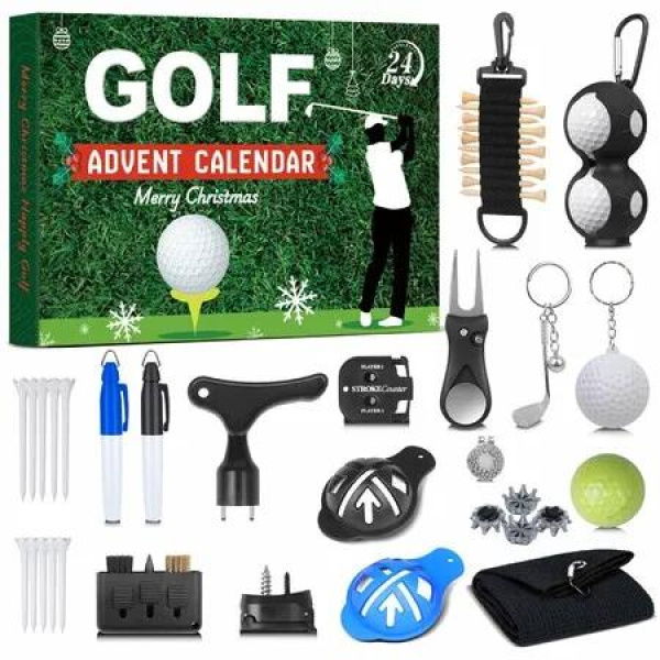 Golf Advent Calendar 2025 for Men Teen Boy,24-Day Christmas Count-down Calendar,Perfect Holiday Gift Featuring Golf Balls,Tees,Ball Markers