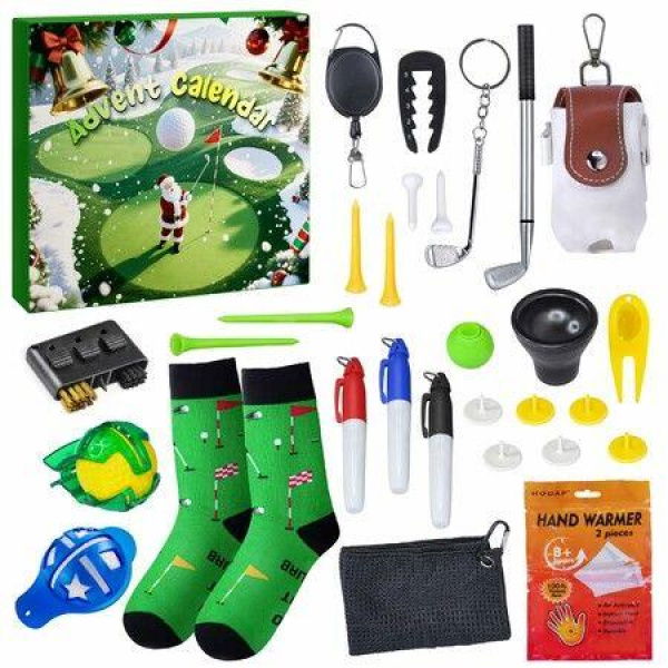 Golf Advent Calendar 2025 for Men Teen Boy,24-Day Christmas Count-down Calendar,Perfect Holiday Gift Featuring Golf Balls,Tees,Ball Markers