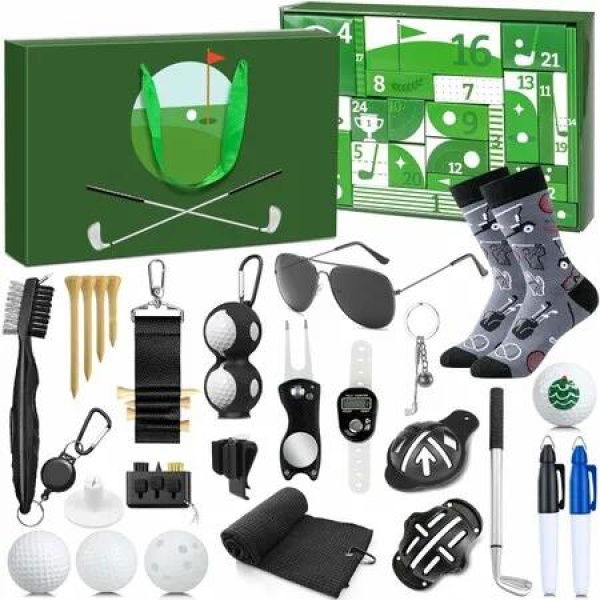 Golf Advent Calendar 2025,24 Days of Golf Accessories & Essentials,Christmas Countdown Gifts