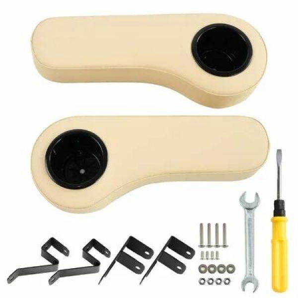 Golf Cart Rear Seat Arm Rests, No Drilling Required, Universal Arm Rest Fits on EZGO, Club Car, Yamaha Golf cart with Rear seat
