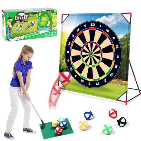 Golf Chipping Game with Sticky Balls fun Game Mat Indoor OutdoorGolf Game Set For Family Kids Outdoor Indoor