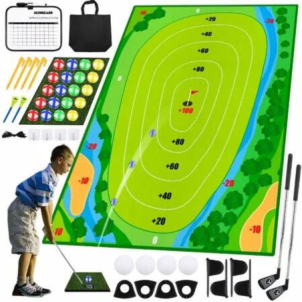 Golf Chipping Game,Upgrade Indoor Velcro Golf Chipping,Perfect Outdoor Games for Kids Golf Game & Practice