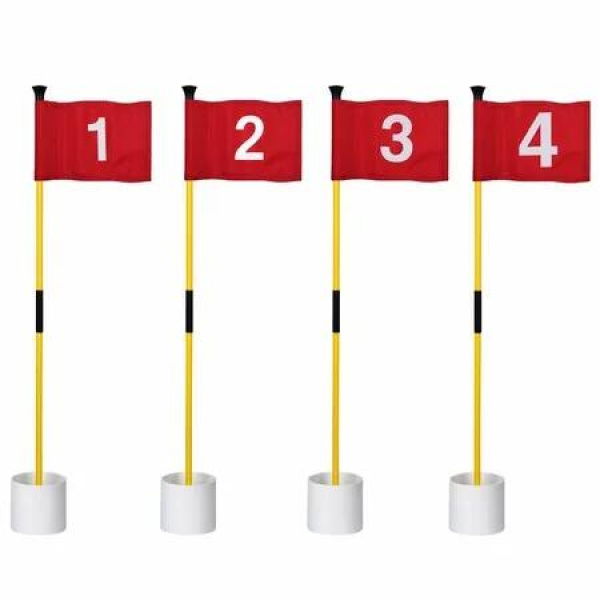 Golf Flagstick Mini Putting Green Yard Flags Numbered Double Sided Pin Hole Cup Set Portable 2 Section 3 Feet Gift Idea