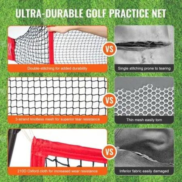 Golf Practice Hitting Net Huge 10.8x7ft Golf Net Personal Driving Range for Indoor Outdoor Use Portable Home Golf Aid Net with Solid Fiberglass