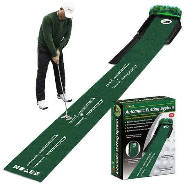 Golf Putter Mat,Portable Indoor Outdoor Practice Green,Artificial Turf Putting Trainer for Beginners,Golf Green Putting Mat