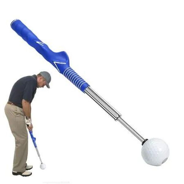 Golf Swing Trainer,Stretchable Swing Training Device With Sound-Emitting Swing Rod Aids With Ergonomic Grip Color Blue