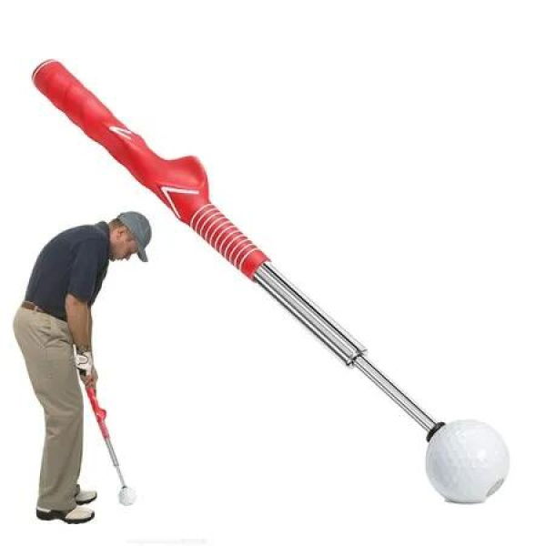 Golf Swing Trainer,Stretchable Swing Training Device With Sound-Emitting Swing Rod Aids With Ergonomic Grip Color Red