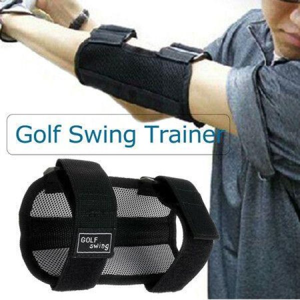 Golf Swing Training Aid Elbow Brace Corrector Bow Swing Training Practice Straight Golf Arm Flexion Alarm Swing Trainer (1 Pack)