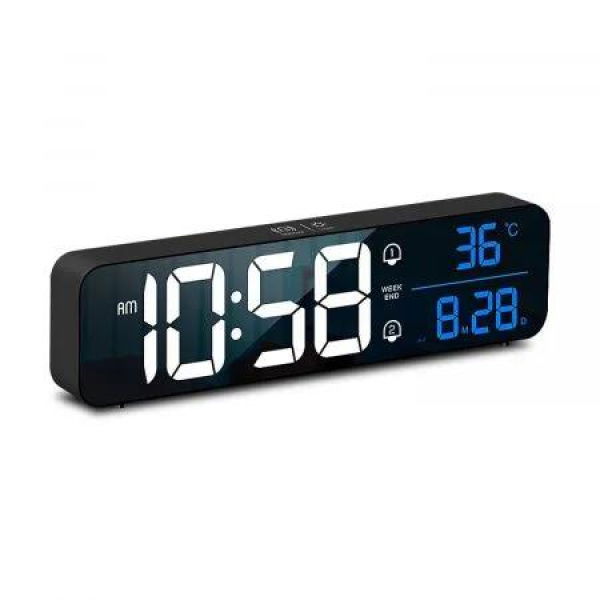 GOMINIMO Digital Clock Mirrored Black - GO-CK-103-FKT