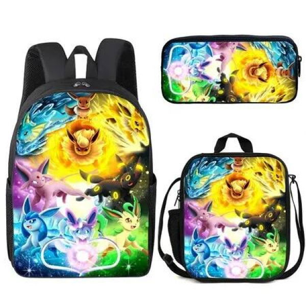 Gotta Catch 'Em All: PokÃ©mon Backpack, Shoulder Bag, Pencil Case Set with Pikachu Design, Perfect for Primary School Students