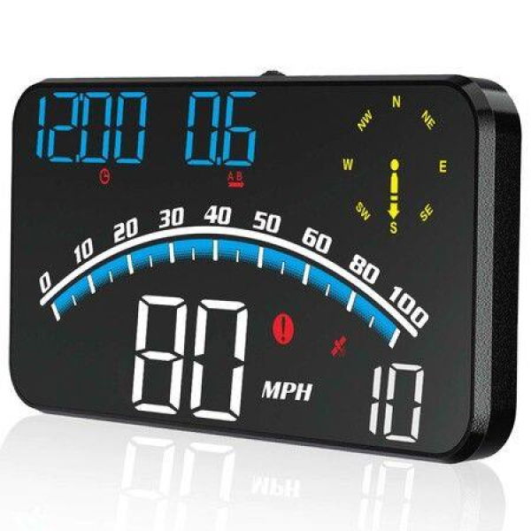 GPS Speedometer with Universal HUD Car Head-Up Display with KMH Speed Compass Altitude Overspeed Alarm Fatigue Reminder for All Vehicles