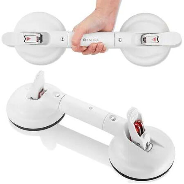 Grab Bar for Bathtubs and Showers, Shower Handle for Elderly Suction, Heavy Duty Max Load 253lb, Handicap Grab Bars 43CM, White