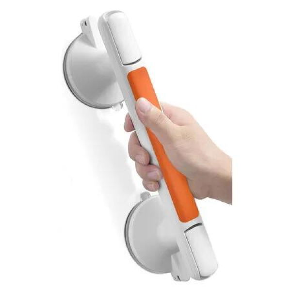 Grab Bars for Bathtubs and Showers with Indicator, Suction Cup Shower Handle, Easy Install Tool-Free Design (Orange)