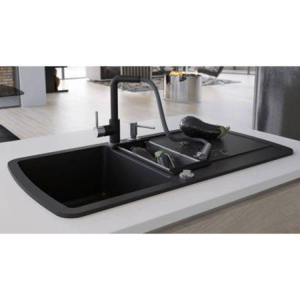 Granite Kitchen Sink Double Basin Black