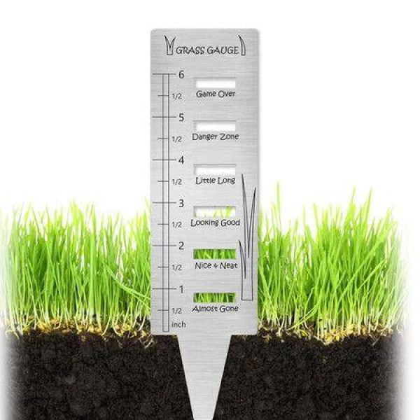 Grass Gauge - Stainless Steel Great Outdoor Grass Ruler Prune Plant Measuring Tools.