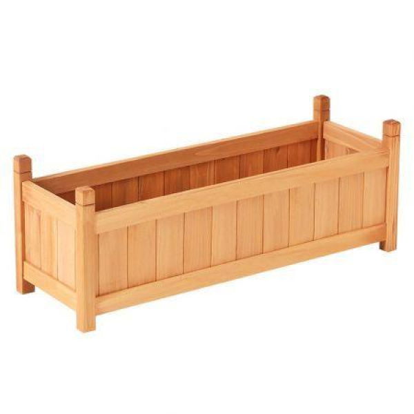 Green Fingers Garden Bed 90x30x33cm Wooden Planter Box Raised Container Growing