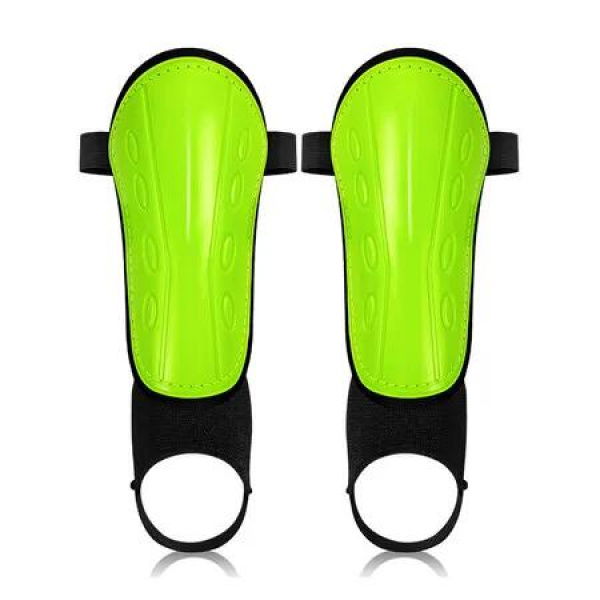 Green Football 15cm Shin Pads For Kiids With Ankle Protection Non Slip Guards Training Equipment for Football Hockey Rugby Size S