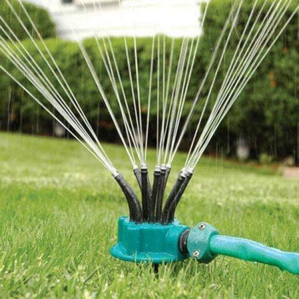 Green Garden Sprinkler Easy Connection Automatic 360 Rotating