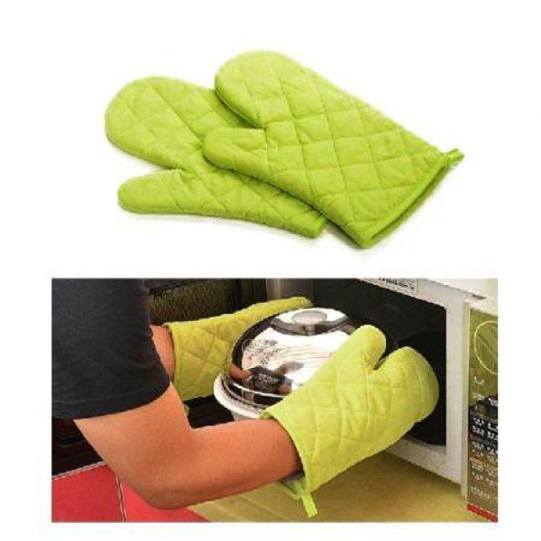 Green Hot And Skid Resistant Oven Mitt Protect Glove