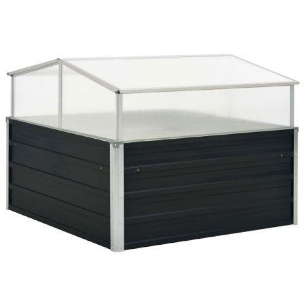 Greenhouse Anthracite 100x100x77 Cm Galvanised Steel