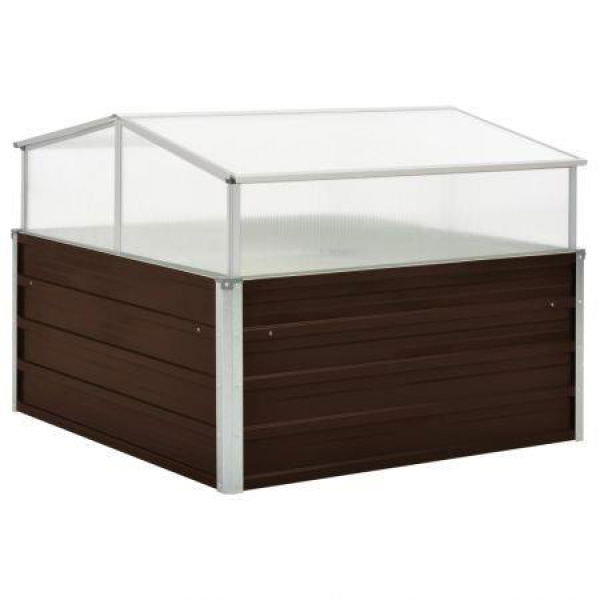 Greenhouse Brown 100x100x85 cm Galvanised Steel