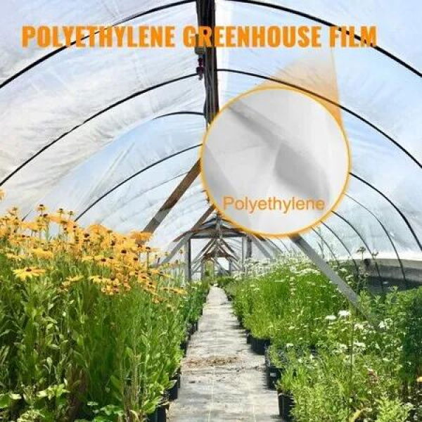 Greenhouse Film, Greenhouse Polyethylene Film 10x25 ft Greenhouse Plastic