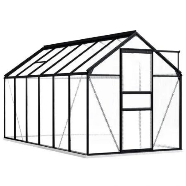 Greenhouse with Base Frame Anthracite Aluminium 7.03 mÂ²