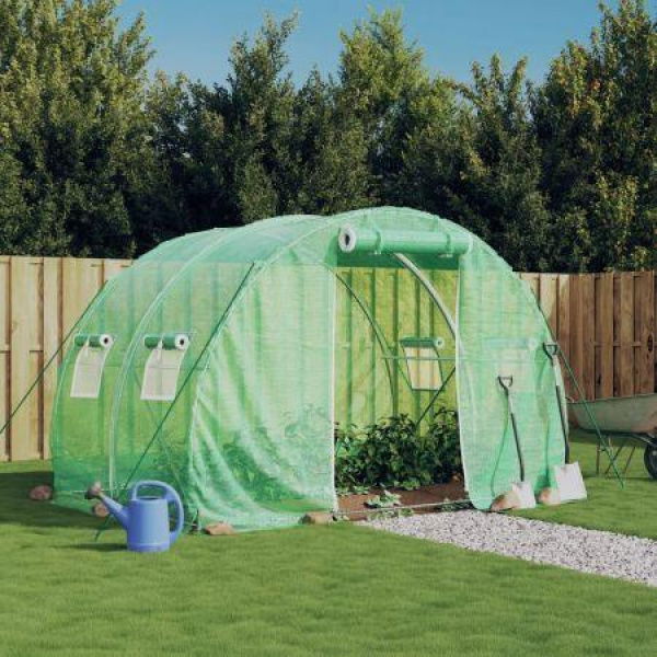 Greenhouse with Steel Frame Green 6 mÂ² 3x2x2 m