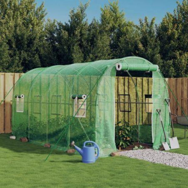 Greenhouse with Steel Frame Green 8 mÂ² 4x2x2 m