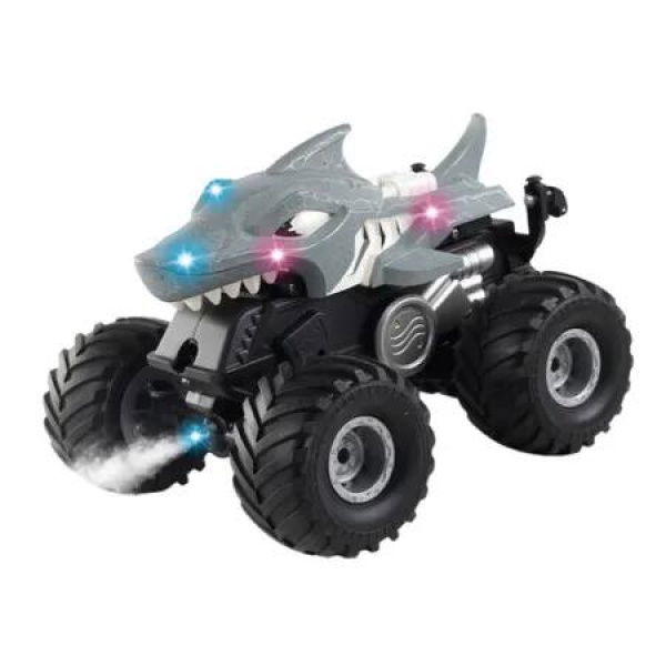 Grey 2.4G Remote Control Light Spray Shark Stunt Car Cool Stunts Drive Upright Rotate 360 Left And Right Perfect Gift Idea