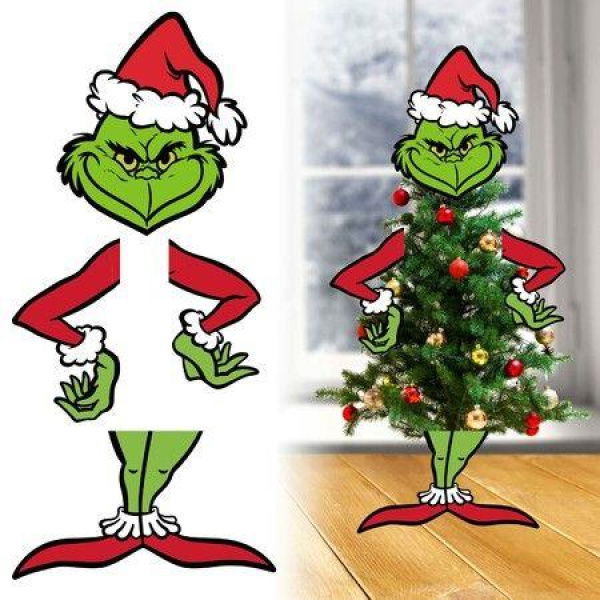 Grinchmas Decor for Christmas Tree,Grinchmas Christmas Tree Topper,Grinchmas Christmas Decorations for Small Tree