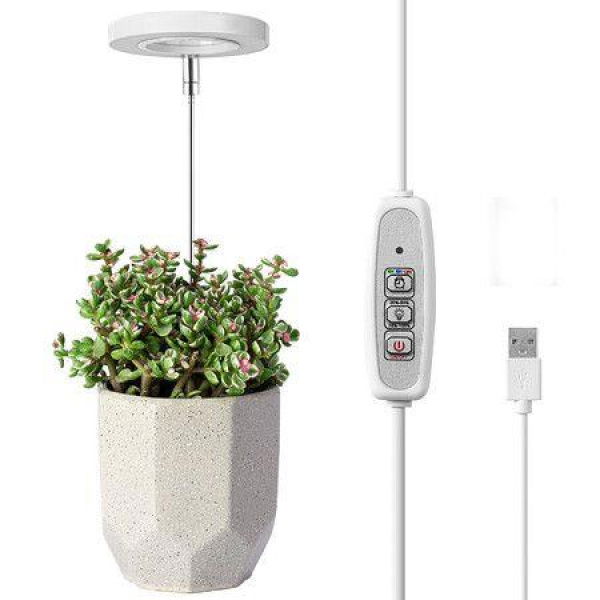 Grow Light Full Spectrum LED Plant Light For Indoor Plants Height Adjustable Growing Lamp With Auto On/Off Timer Dimmable Brightness For Small Plants.