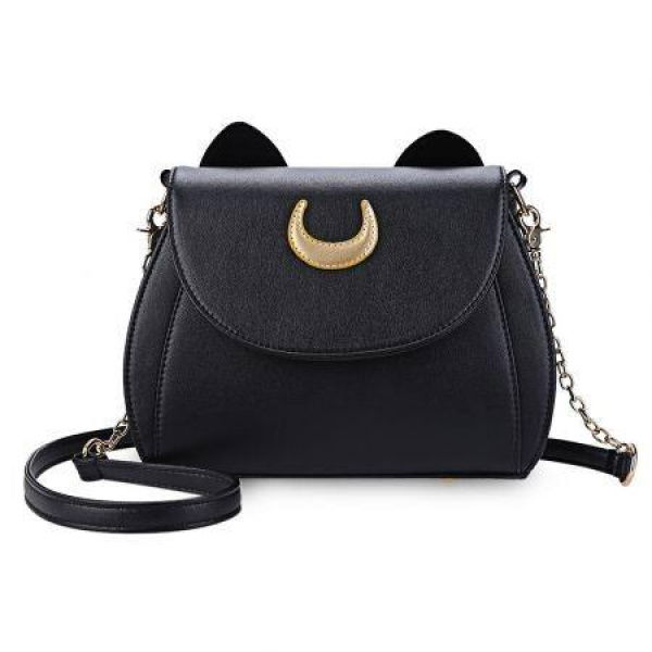 Guapabien Cat Shape Crescent Detachable Strap Rivet Shoulder Messenger Bag For Women