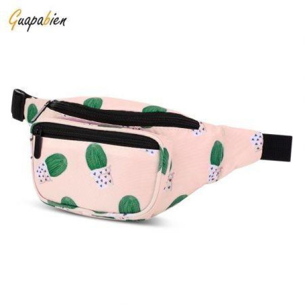 Guapabien Stylish Print Waist Bag Pouch Adjustable Belt For Women