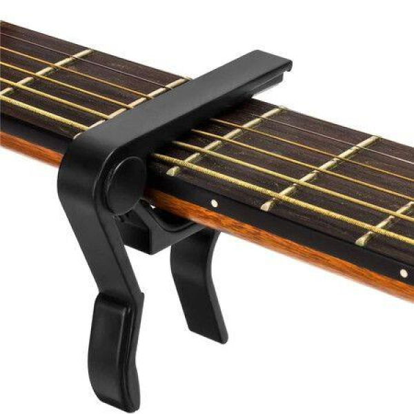 Guitar Capo - Capo For 6-String Acoustic And Electric Guitars Bass Mandolin Ukulele - Black Guitar Capo (Black)