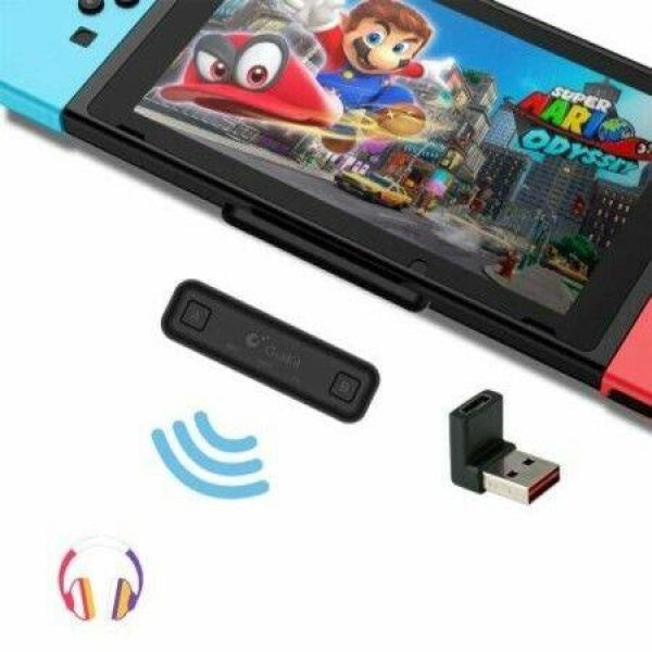 GuliKit Route Air Bluetooth Adapter For Nintendo Switch/Switch Lite PS4 PC - Dual Stream Bluetooth Wireless Audio Transmitter With AptX Low Latency. Connect Your AirPods Bluetooth Speakers Headphones.