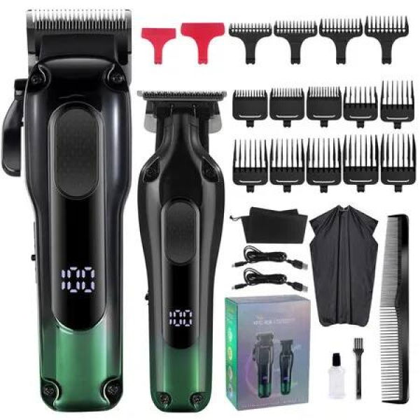 Hair Clippers for Men Trimmers Set T-Blade Barber Clippers Set Cordless Grooming Kit Rechargeable Beard Trimmers Type C Haircut Kit