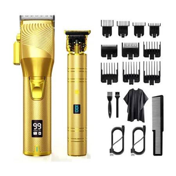Hair Clippers Kit for Men Beard Trimmers with LED Dispaly Cordless Haircut Barber Set Grooming Kit for Men