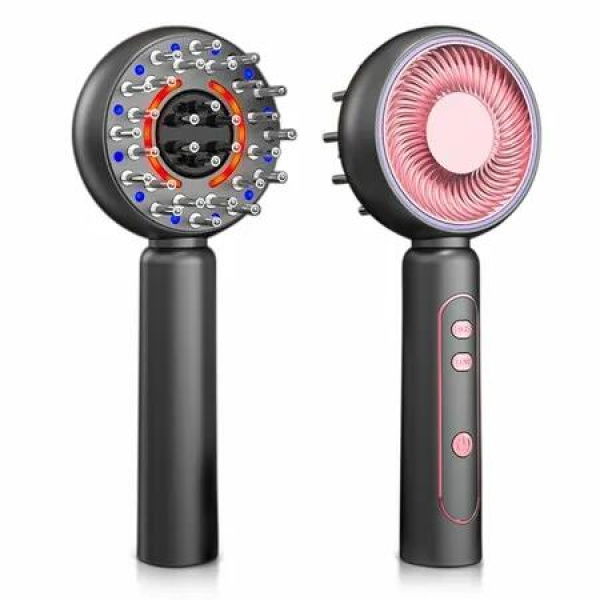 Hair Scalp Electric Massager Oil Applicator with Red Light Rechargeable Head Massage Comb for Thinning Hair, 1 Pack